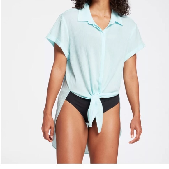 CALIA by Carrie Underwood Other - Calia Ice Blue Collared Beach Shirt Sz XS